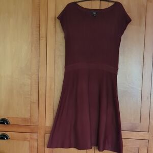 Mossimo Supply Co Burgandy Red Fit and Flare Midi Dress Large
